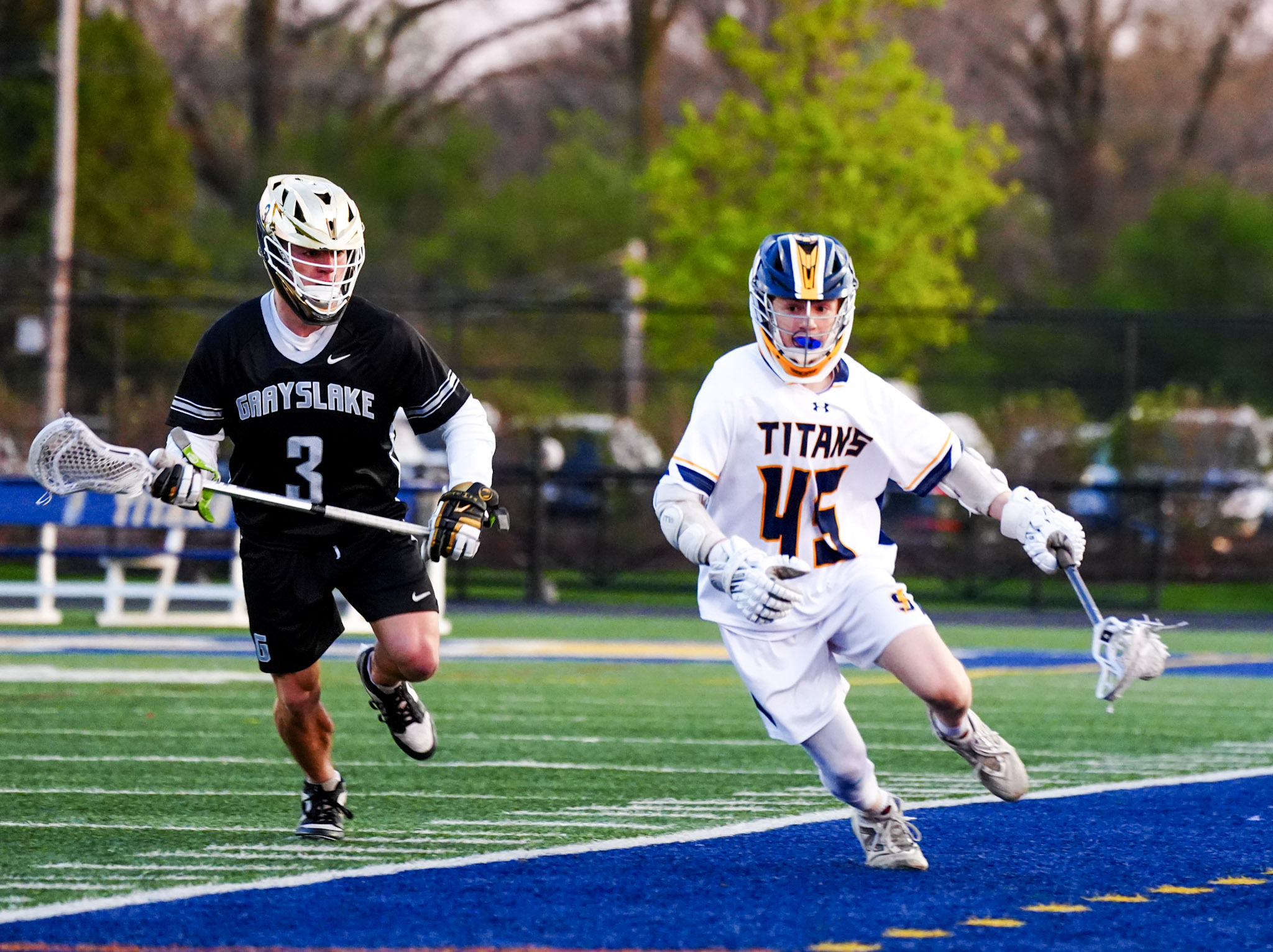 Sean Donahue brings it into the offensive zone for South.